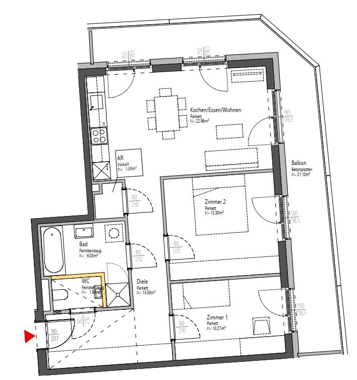 Tolle 3-Zimmer Wohnung  mit großzügigem Balkon - 8020 Graz